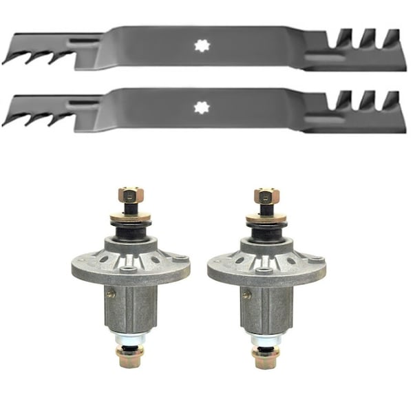 Aic Replacement Parts 42 Spindle & Mulching Blade Kit Fits John Deere 100 L105 L107 L108 L111 L118 GY GY20962-BLADES - main